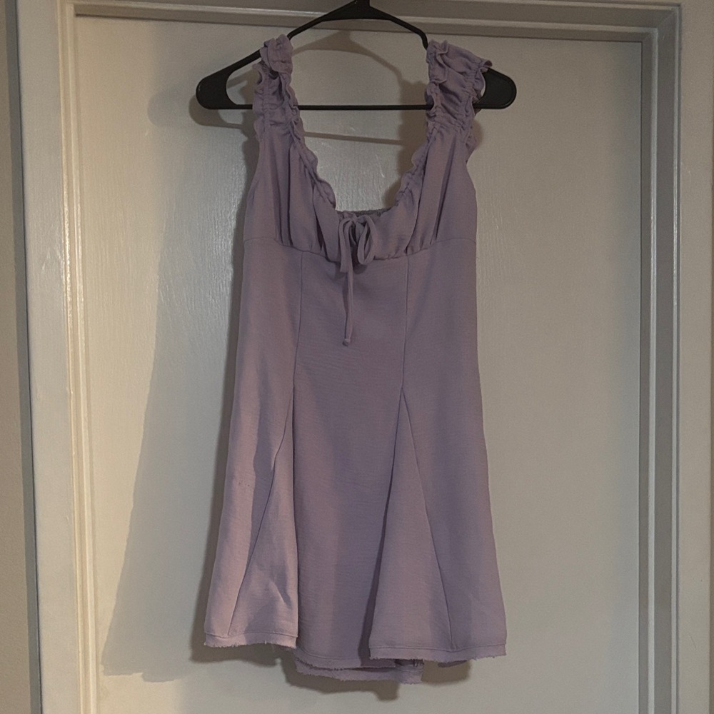 Lavender Ruffle Mini Dress